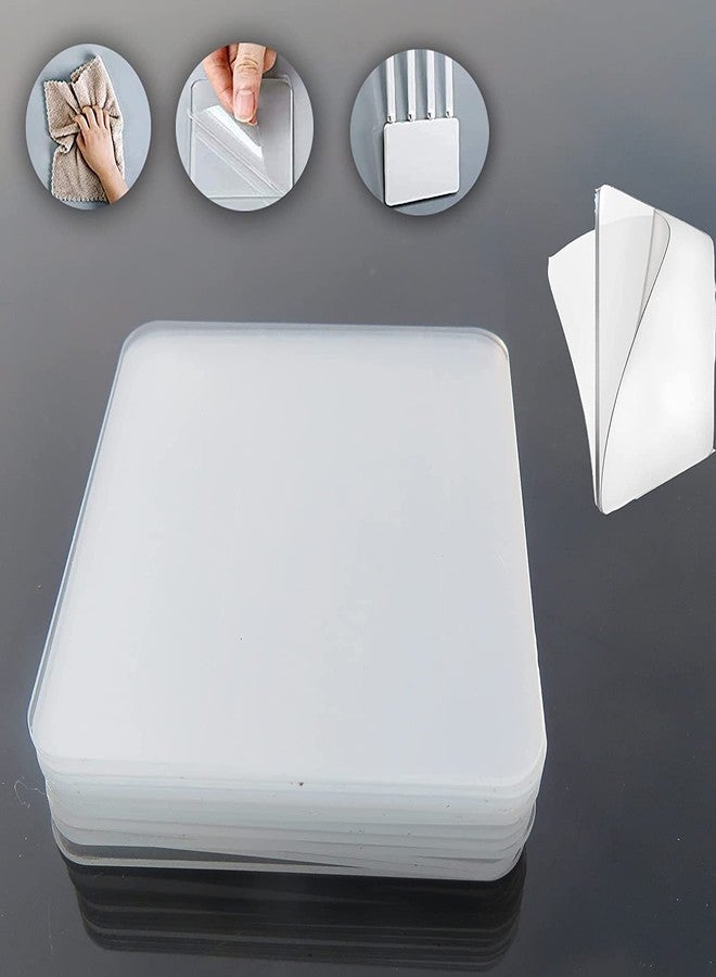 Sileni (Pack of 4) Adhesive Strong Double side square sticker Heavy Duty Waterproof and Oil-Proof Wall Hook ,Multi use Wall Hooks Without Nails-Wall Hooks for Photo Frames-Kitchen and Bathroom (NANO HOOK), Polyvinyl Chloride - Image 4